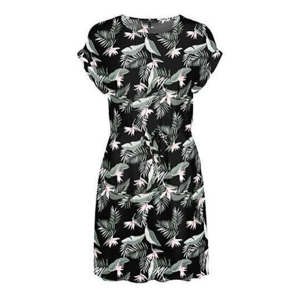 VERO MODA Women's Floral-Print Mini Dress - Black